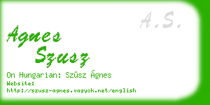 agnes szusz business card