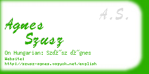 agnes szusz business card